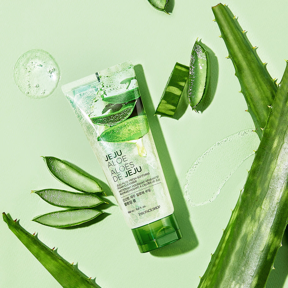 aloe foam cleanser JEJU ALOE Fresh Soothing Foam Cleanser – THEFACESHOP Australia