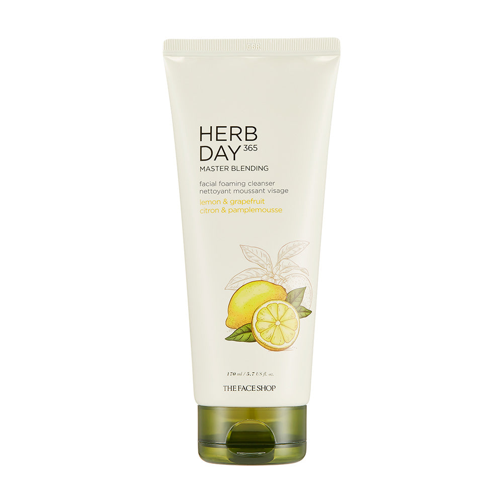 HERB DAY 365 MASTER Blending Facial Foaming Cleanser - Lemon & Grapefruit - THEFACESHOP Australia Queensland