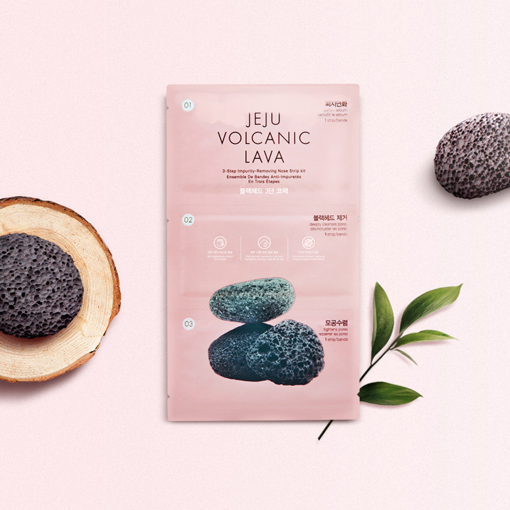 JEJU VOLCANIC LAVA 3-Step Impurity Removing Nose Strip Kit - THEFACESHOP Australia Queensland