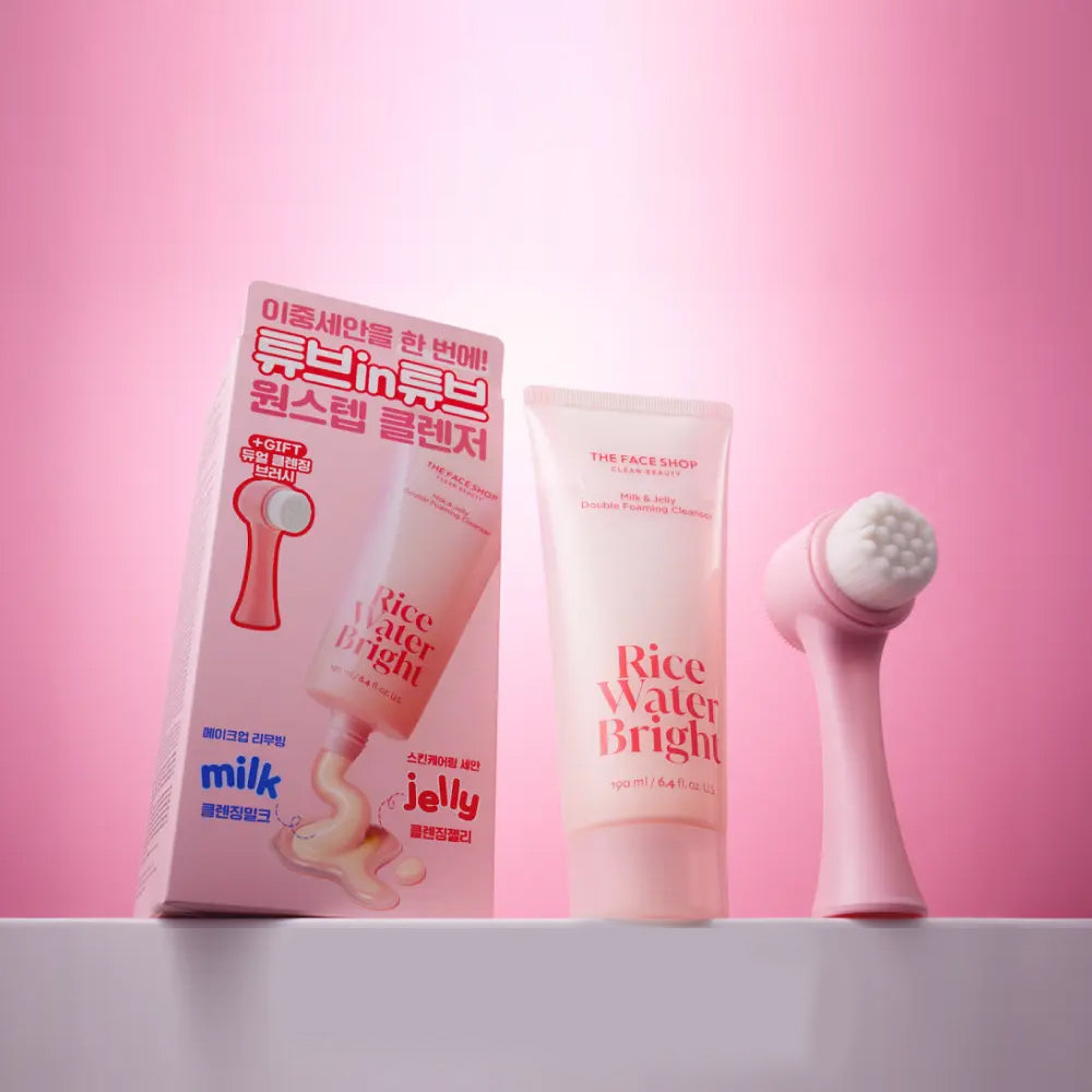 Rice Water Bright Milk & Jelly Double Foaming Cleanser Set